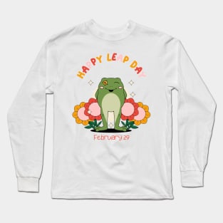 Happy Leap Day February 29 Leapling Leap Year gift Long Sleeve T-Shirt